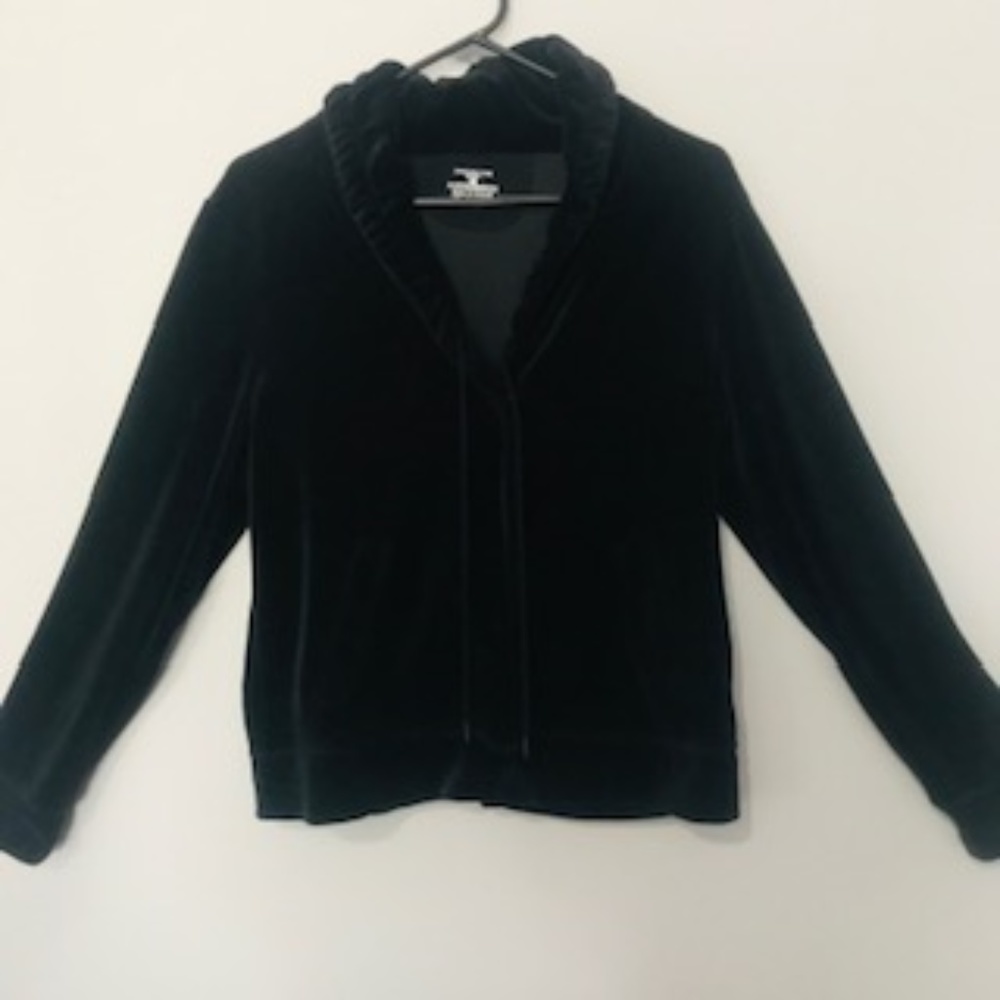Jones New York Sport Black Velour Jacket